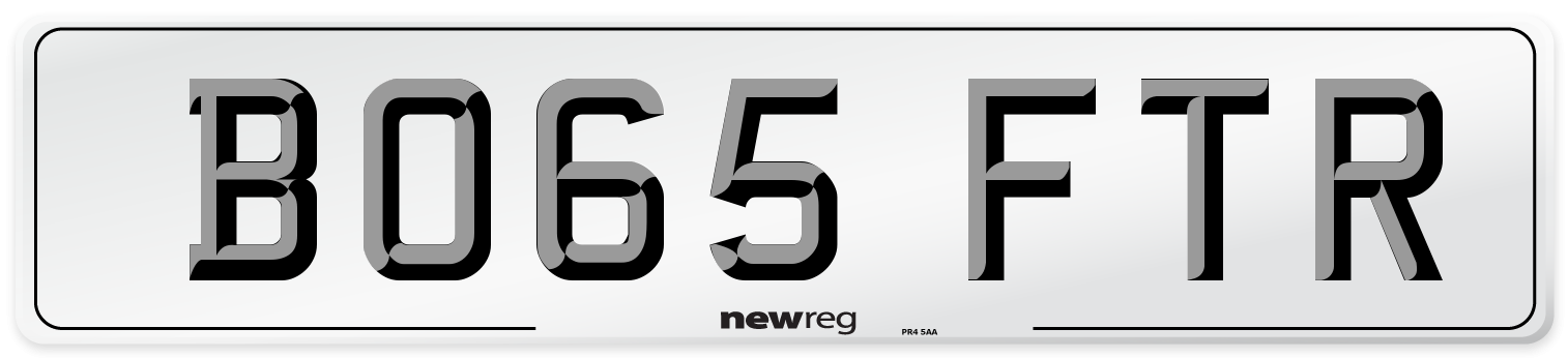 BO65 FTR Number Plate from New Reg